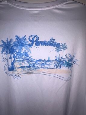 Cubavera White Tee with Navy Logo